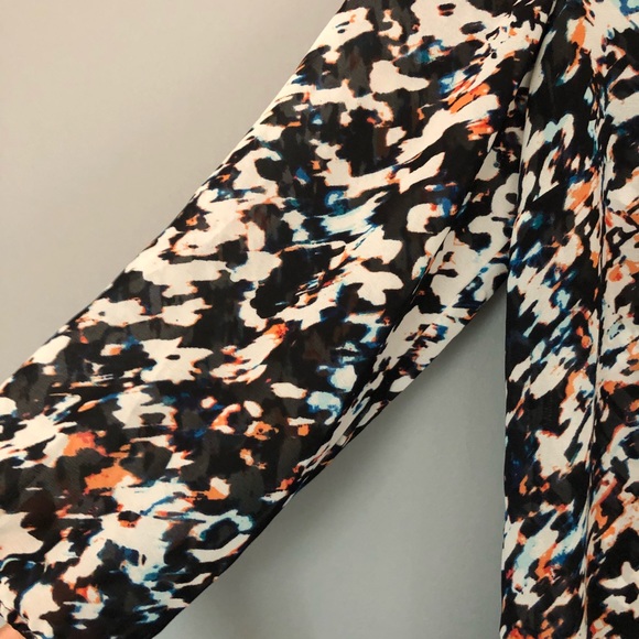 Laundry by Shelli Segal Size 6 Sheer 3/4 Sleeve Shirt Multicolored - Picture 2 of 8